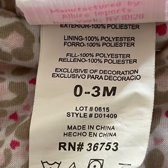 NWOT Duck Duck Goose 0-3 months soft pink insulated pram snow suit - Picture 13 of 15